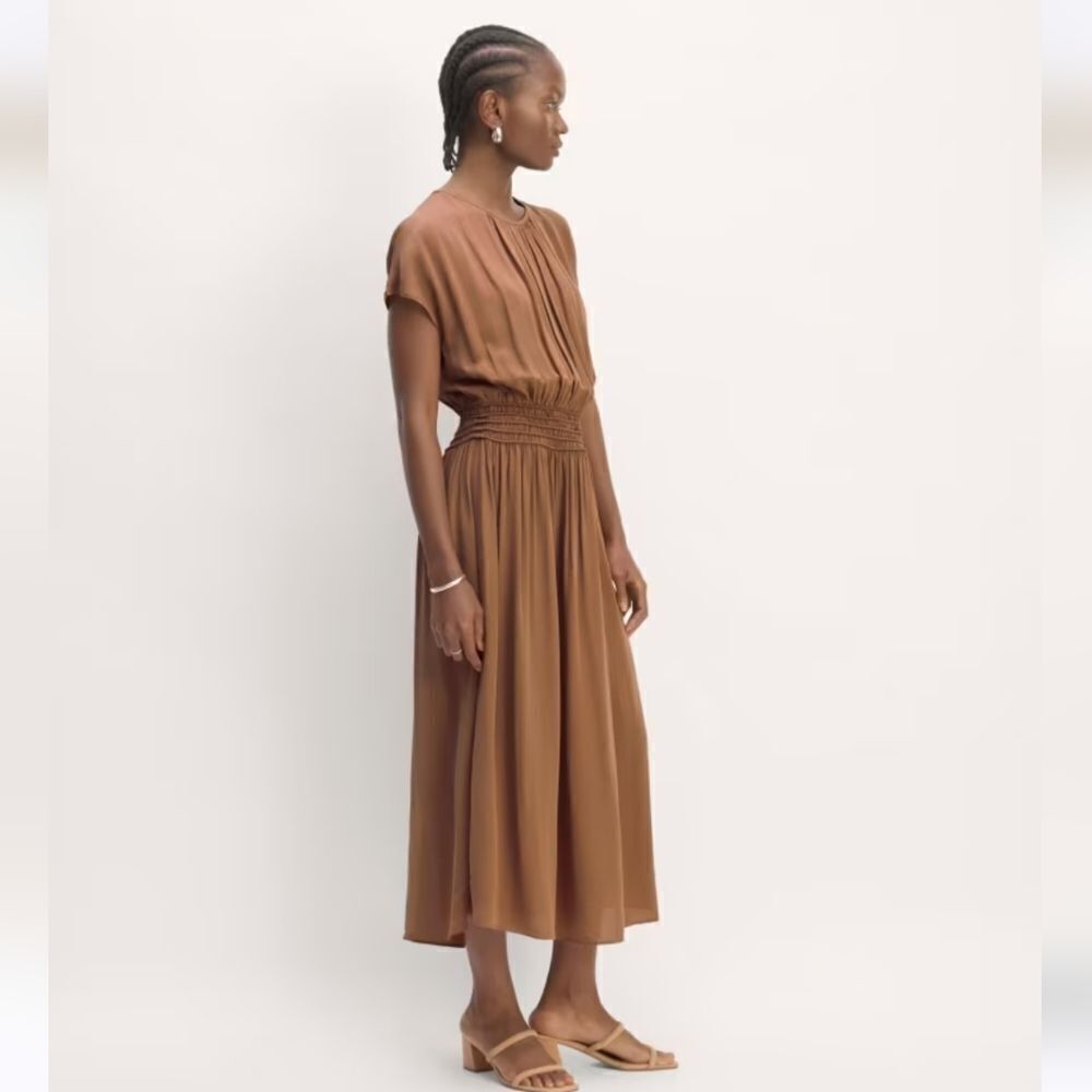NWOT Everlane The Gathered Midi Dress Carob Brown Size  XXS - Picture 12 of 12